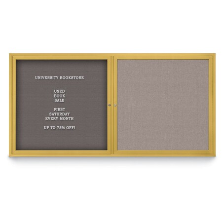 United Visual Products Corkboard, Buff/Gold, 72"x36" UV407PLUS-GOLD-BUFF